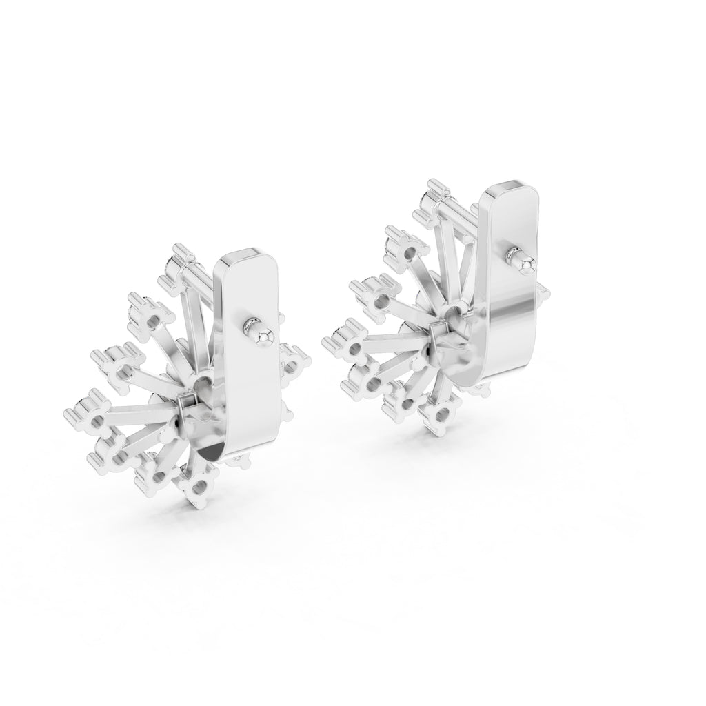 The Snowflake Burst Lan Grown Diamond Earrings White Gold