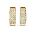 The Meridian Multi-Row Lan Grown Diamond Huggie Hoops Yellow Gold