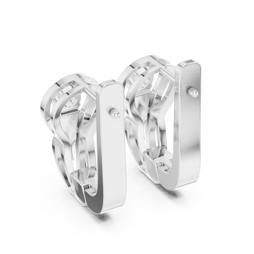 The Floating Solitaire Lan Grown Diamond Hoop Earrings White Gold