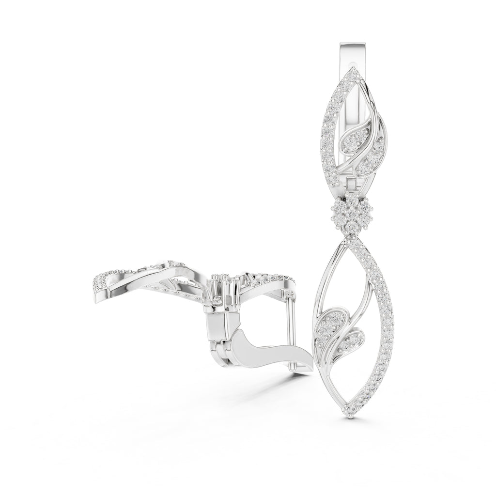 The Enamored Vine Lan Grown Diamond Drop Earrings White Gold