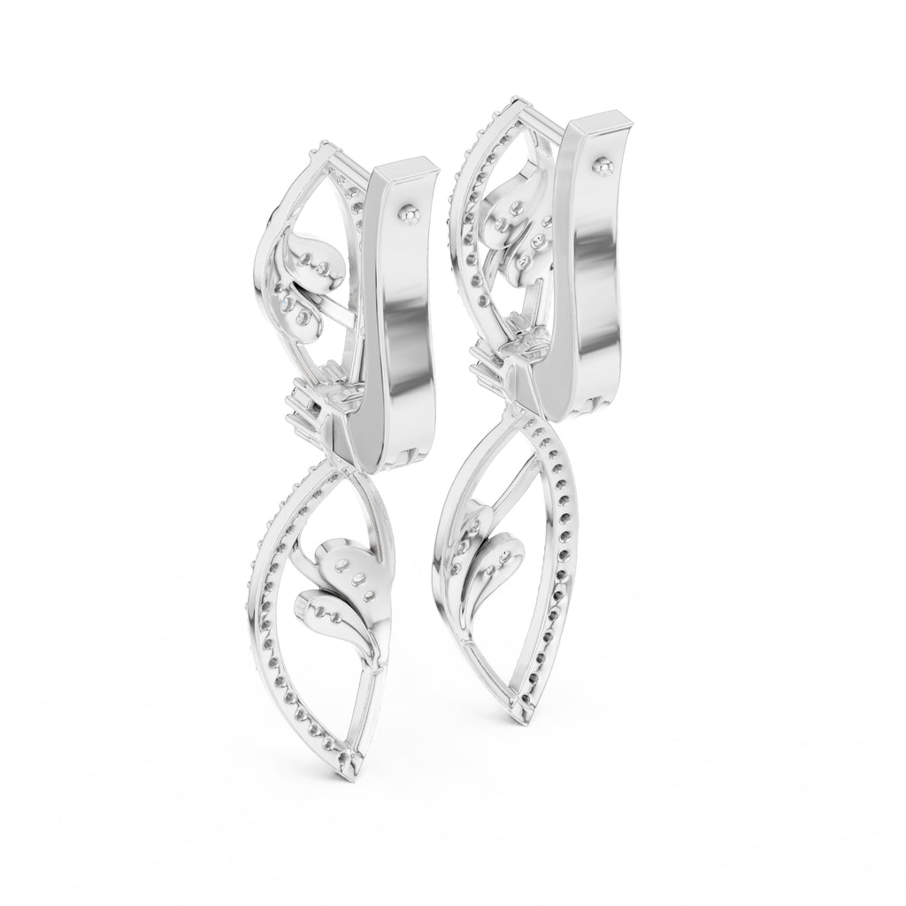 The Enamored Vine Lan Grown Diamond Drop Earrings White Gold