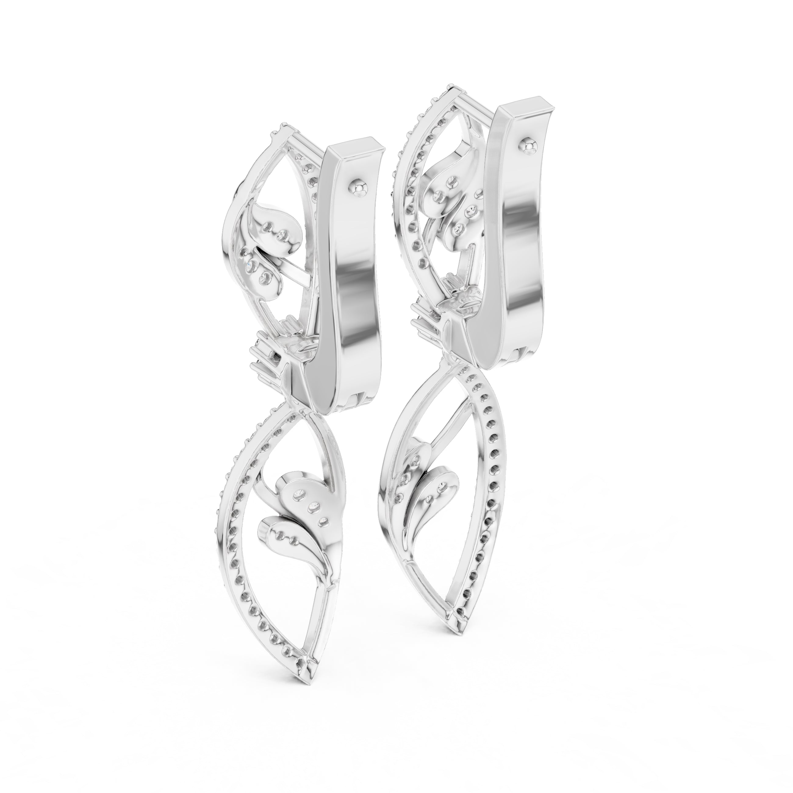 The Enamored Vine Lan Grown Diamond Drop Earrings White Gold