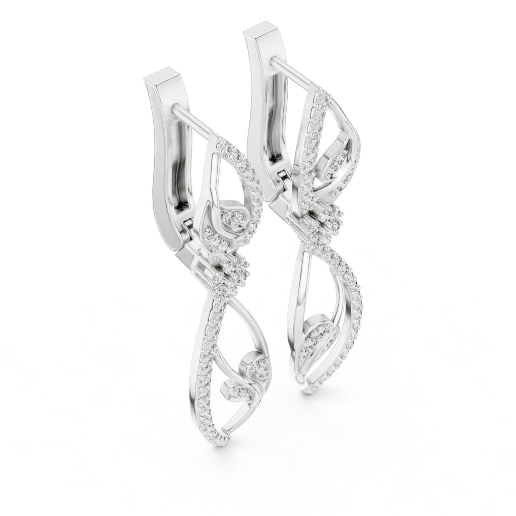 The Enamored Vine Lan Grown Diamond Drop Earrings White Gold