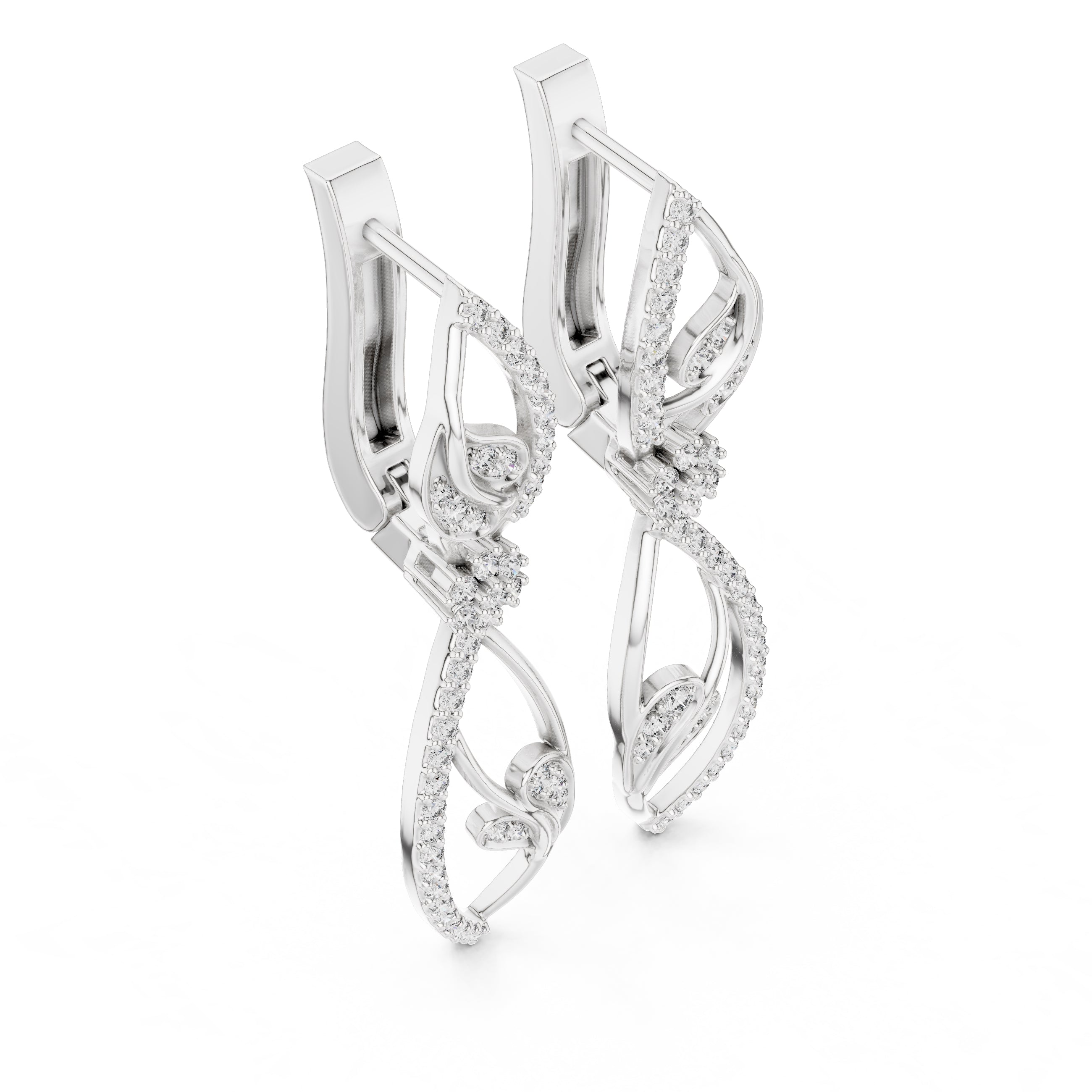 The Enamored Vine Lan Grown Diamond Drop Earrings White Gold