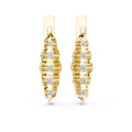 The Fluted Cascade Lan Grown Diamond Hoop Earrings Yellow Gold