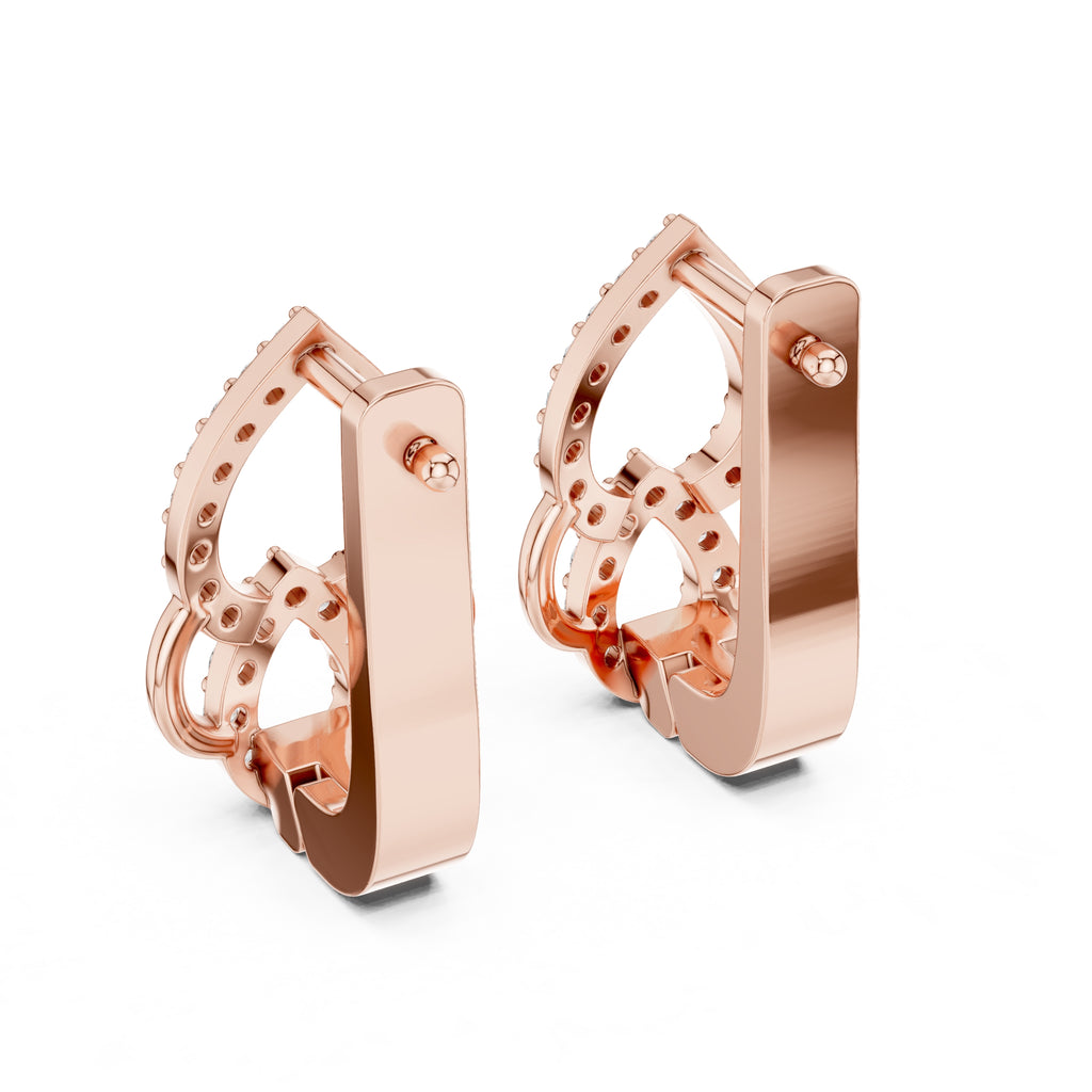 The Luminous Pear Lan Grown Diamond Hoop Earrings Rose Gold