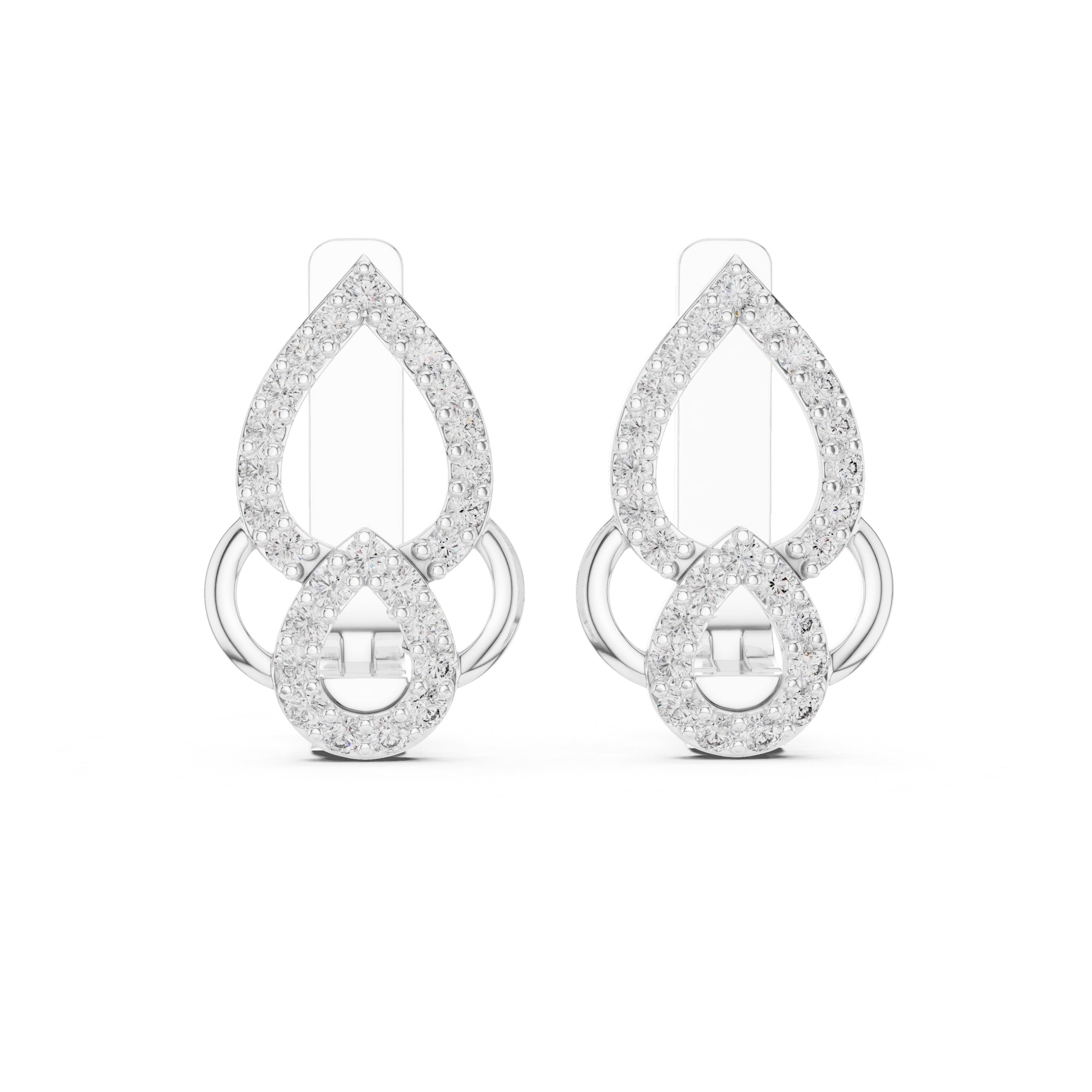 The Luminous Pear Lan Grown Diamond Hoop Earrings White Gold