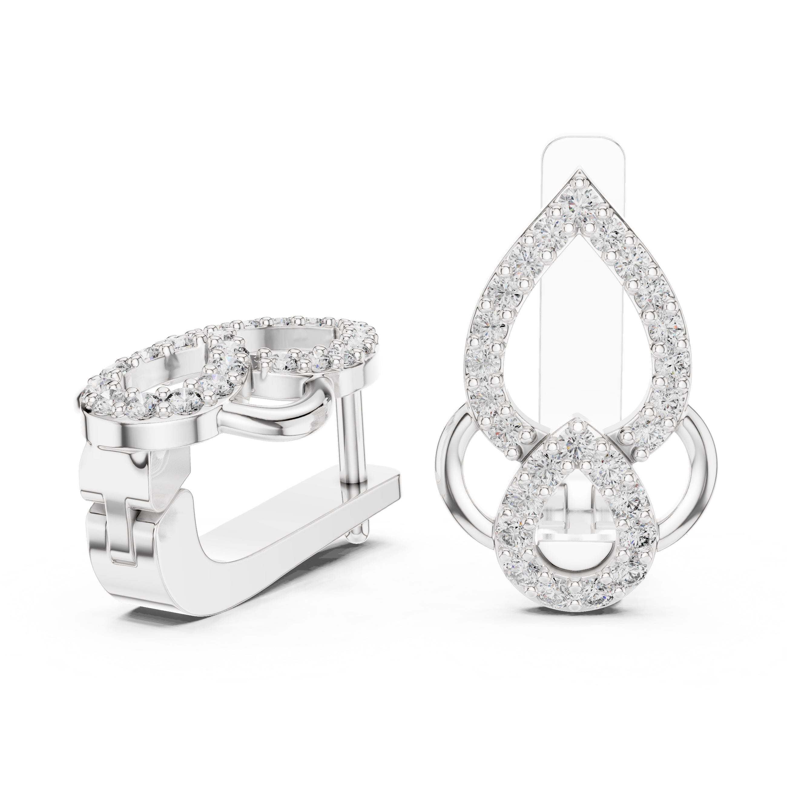 The Luminous Pear Lan Grown Diamond Hoop Earrings White Gold