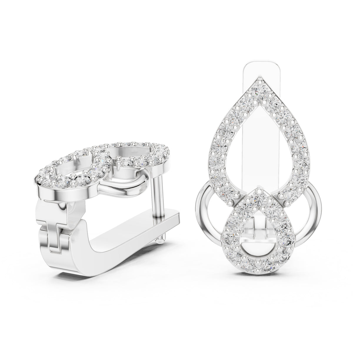 The Luminous Pear Lab Grown Diamond Hoop Earrings White Gold