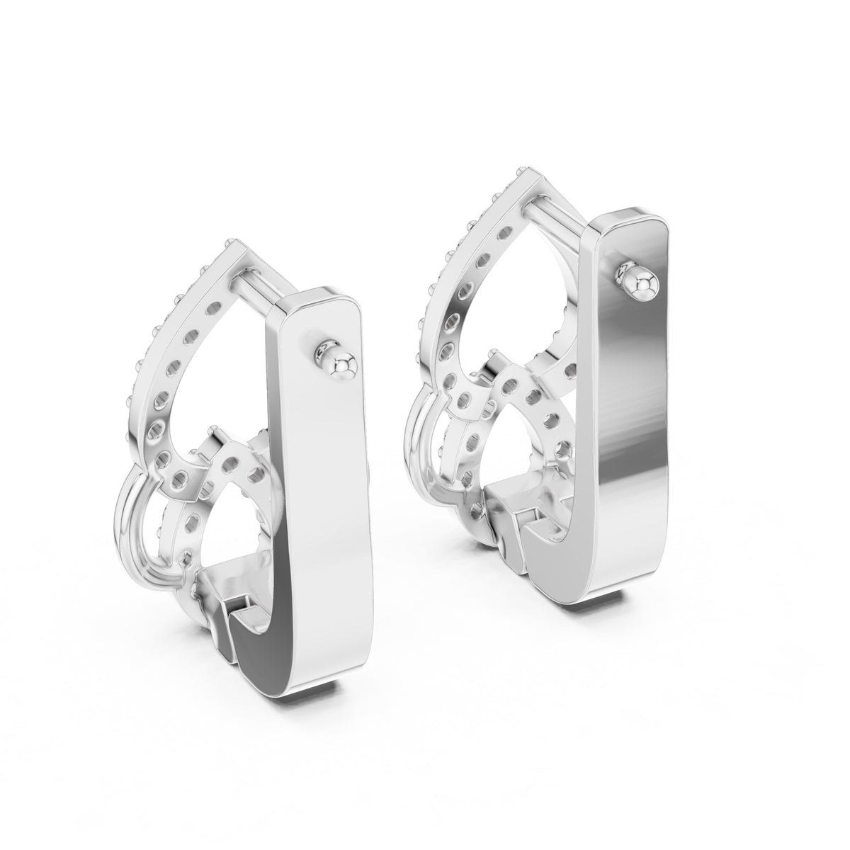 The Luminous Pear Lan Grown Diamond Hoop Earrings White Gold
