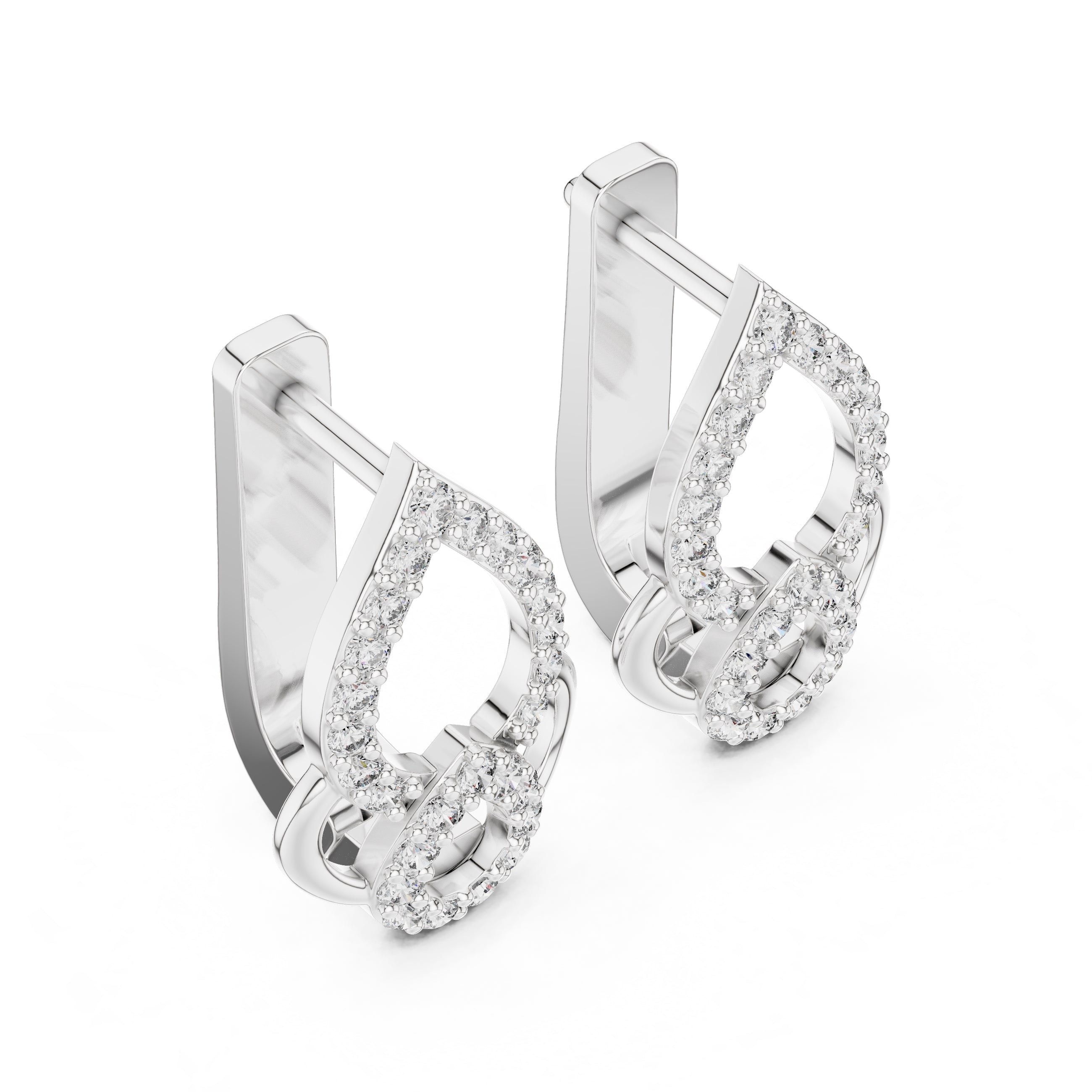 The Luminous Pear Lan Grown Diamond Hoop Earrings White Gold