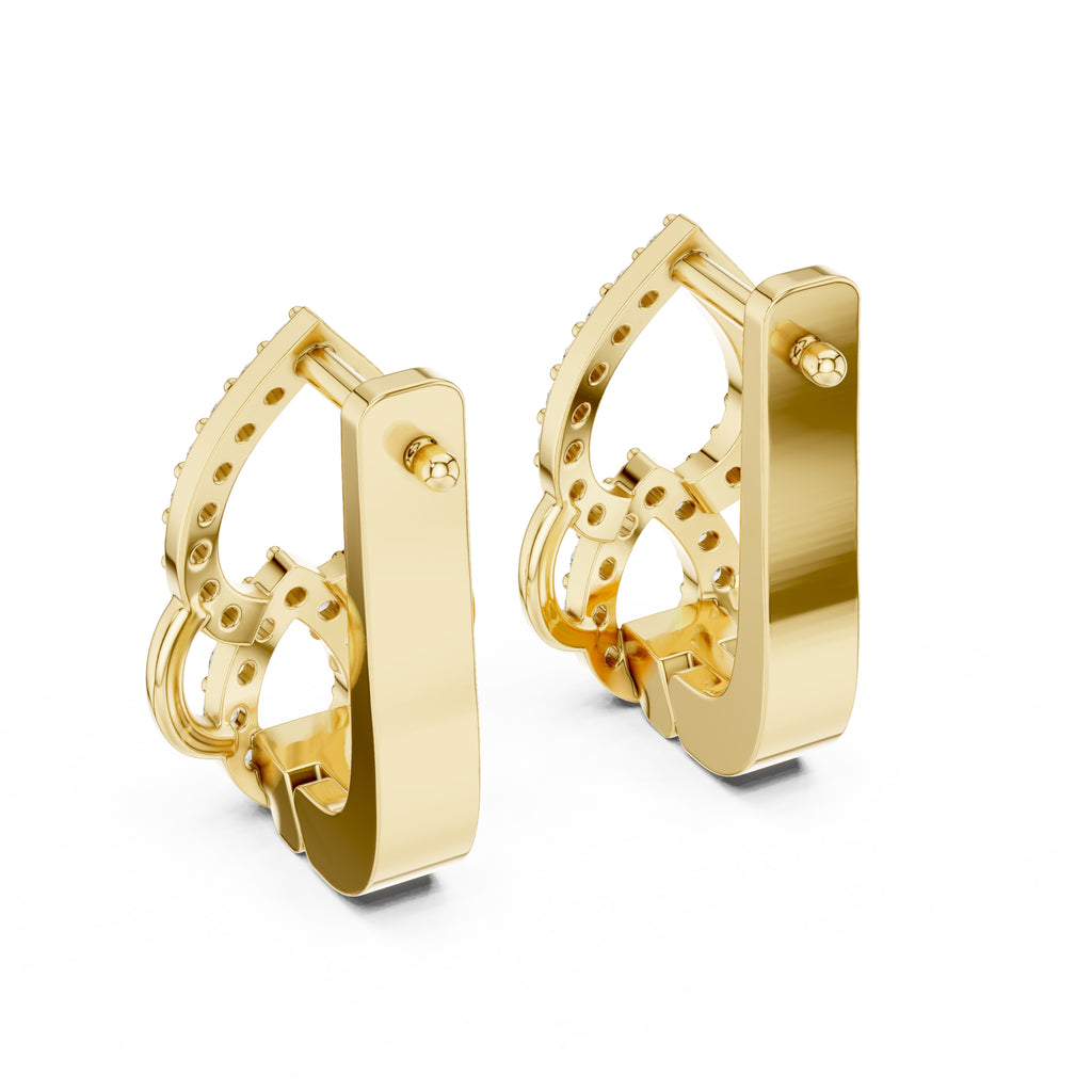 The Luminous Pear Lan Grown Diamond Hoop Earrings Yellow Gold