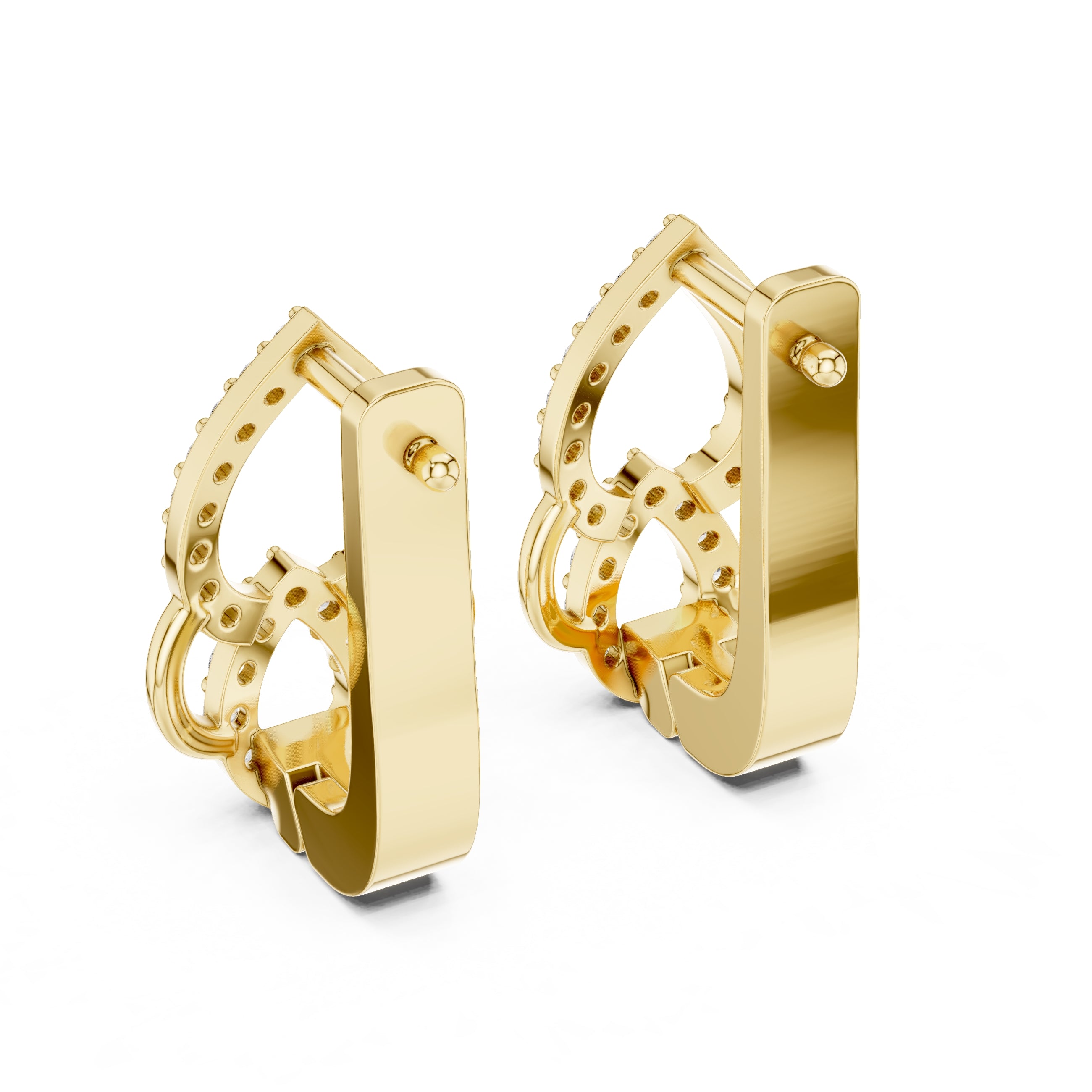 The Luminous Pear Lan Grown Diamond Hoop Earrings Yellow Gold