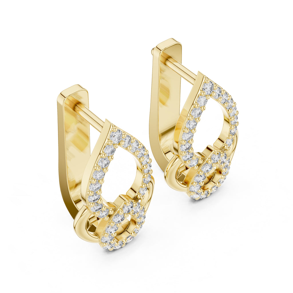 The Luminous Pear Lan Grown Diamond Hoop Earrings Yellow Gold