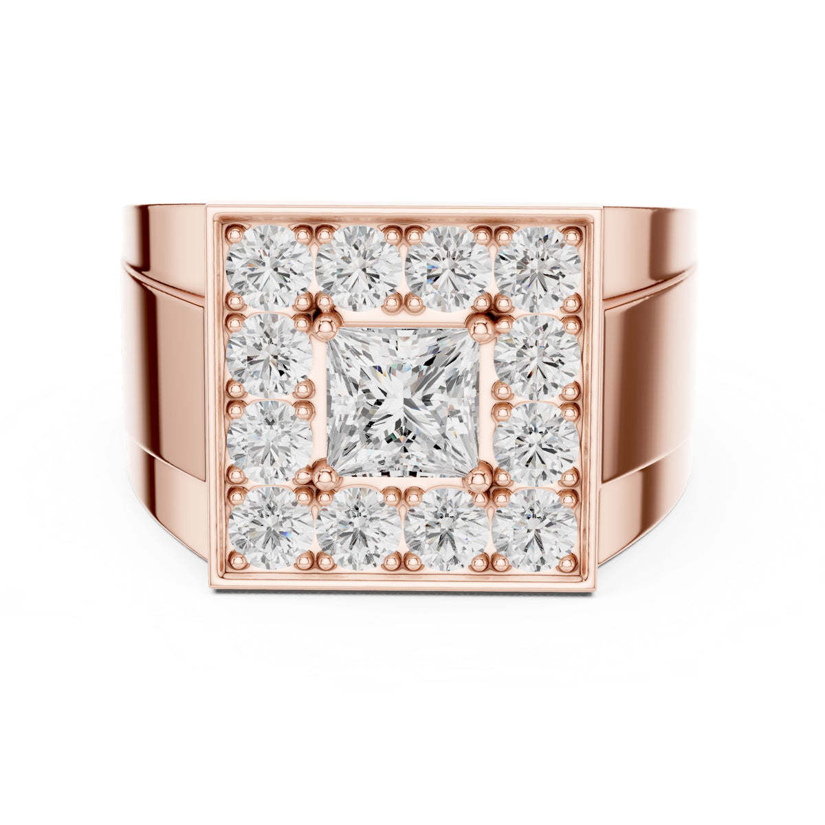 1.00 ct Dynasty Halo Ring 1ct Rose Gold