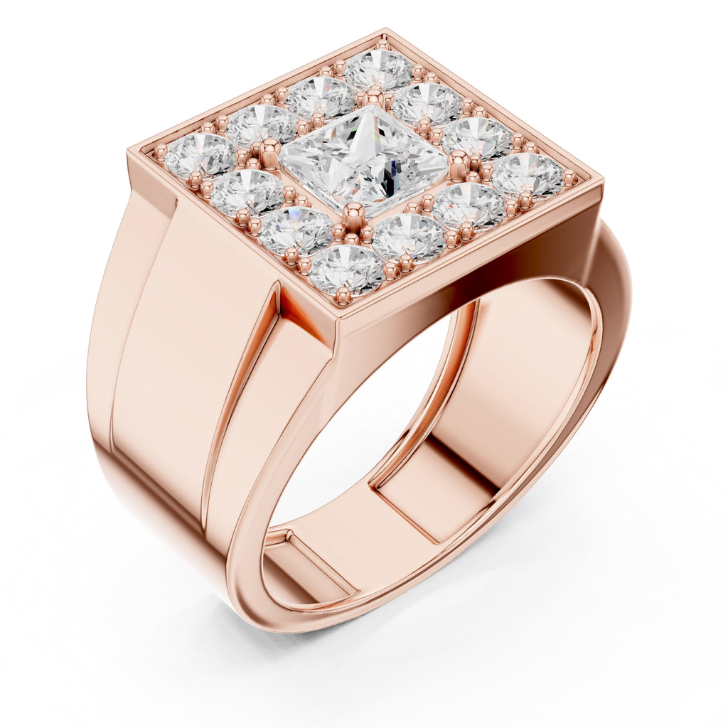 1.00 ct Dynasty Halo Ring 1ct Rose Gold
