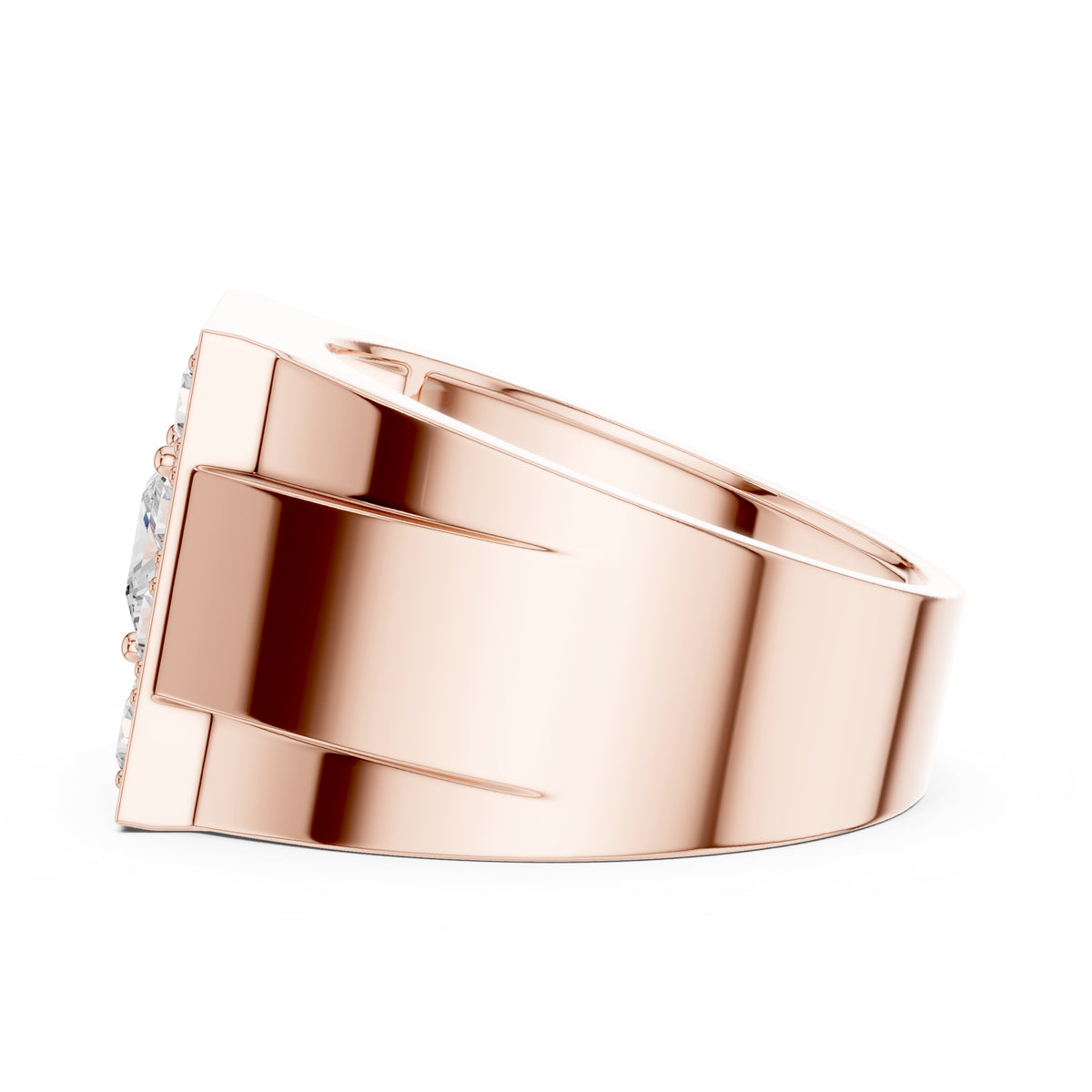 1.00 ct Dynasty Halo Ring 1ct Rose Gold