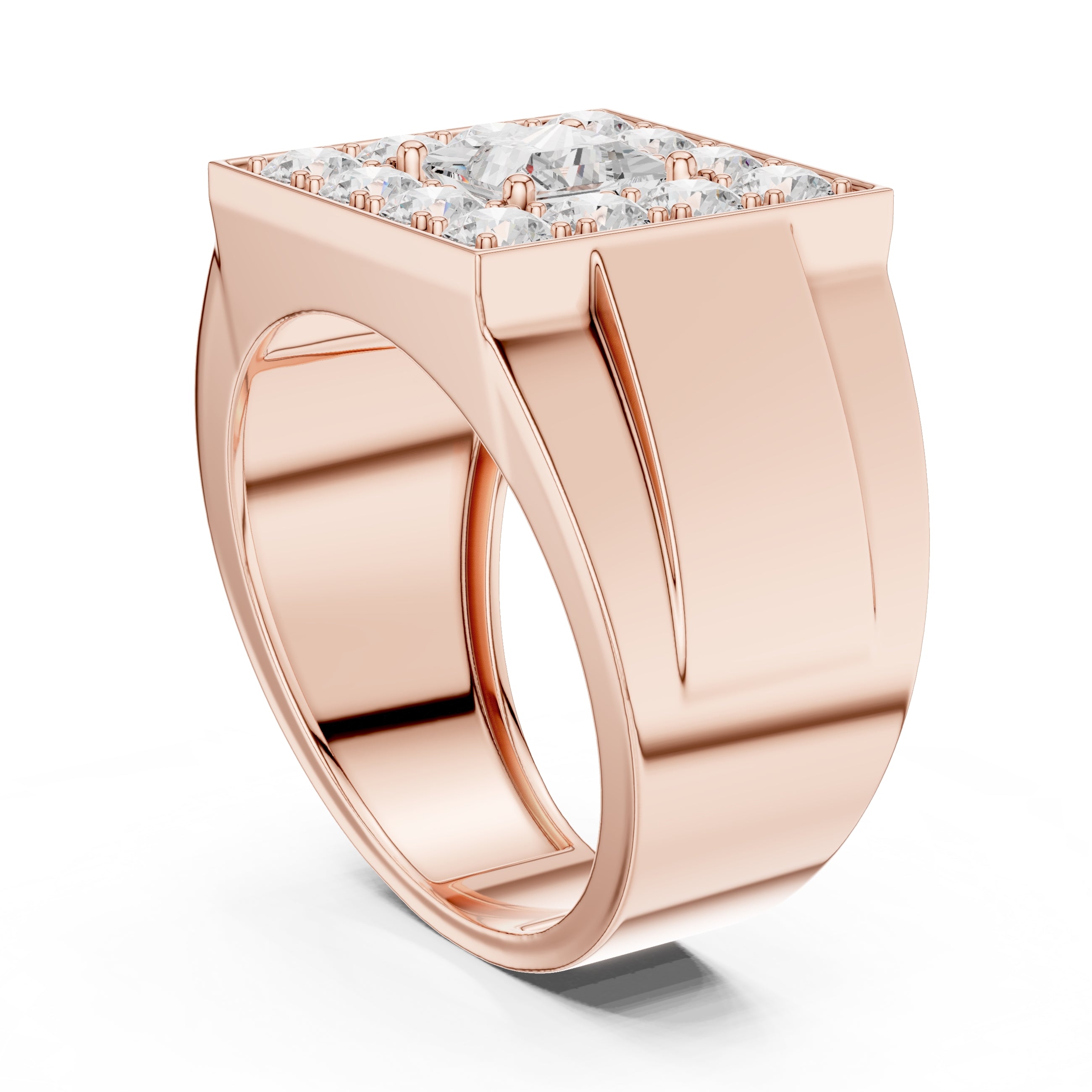 1.00 ct Dynasty Halo Ring 1ct Rose Gold