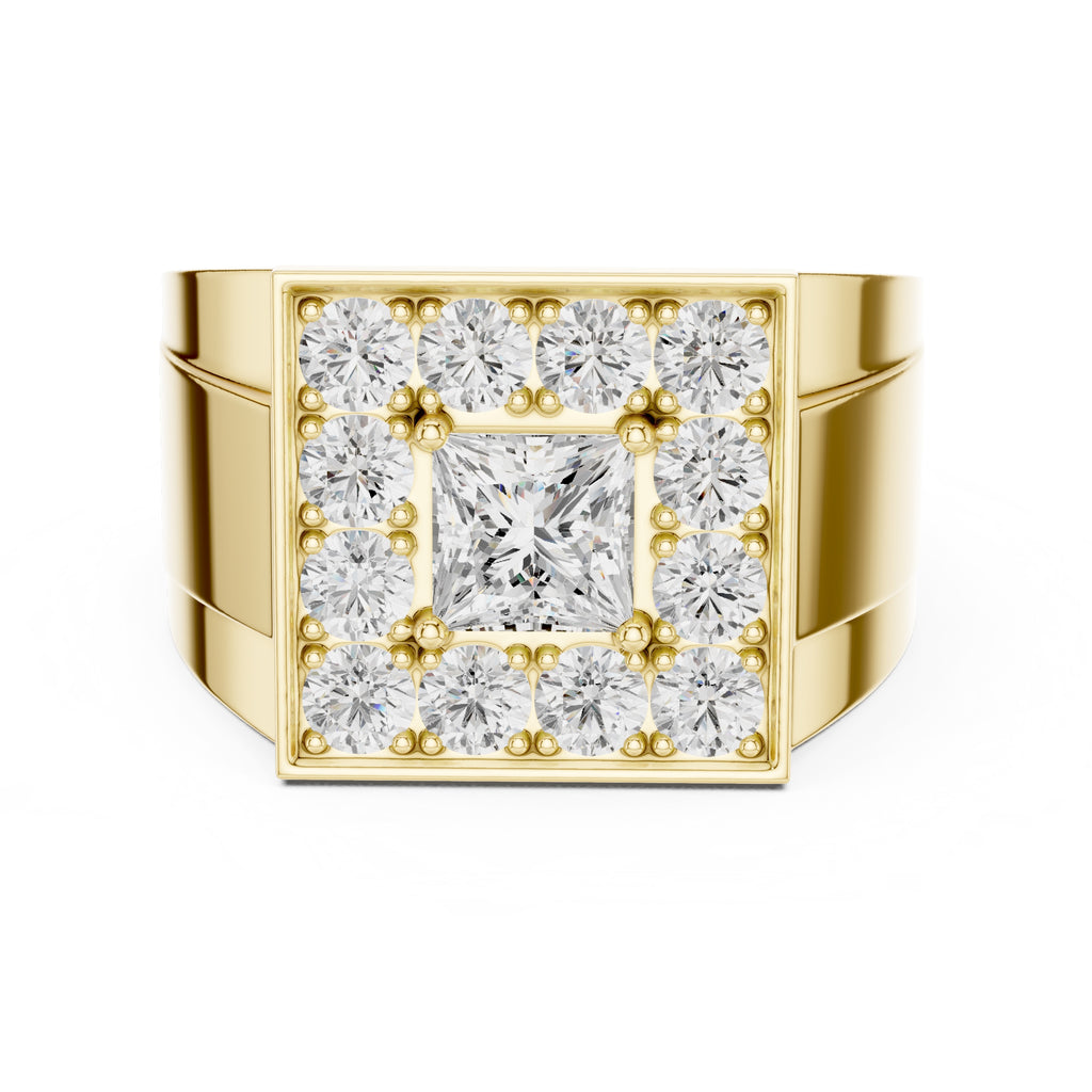 1.00 ct Dynasty Halo Ring 1ct Yellow Gold