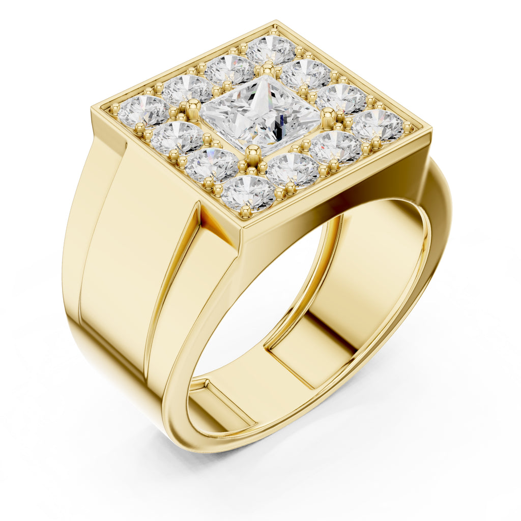1.00 ct Dynasty Halo Ring 1ct Yellow Gold