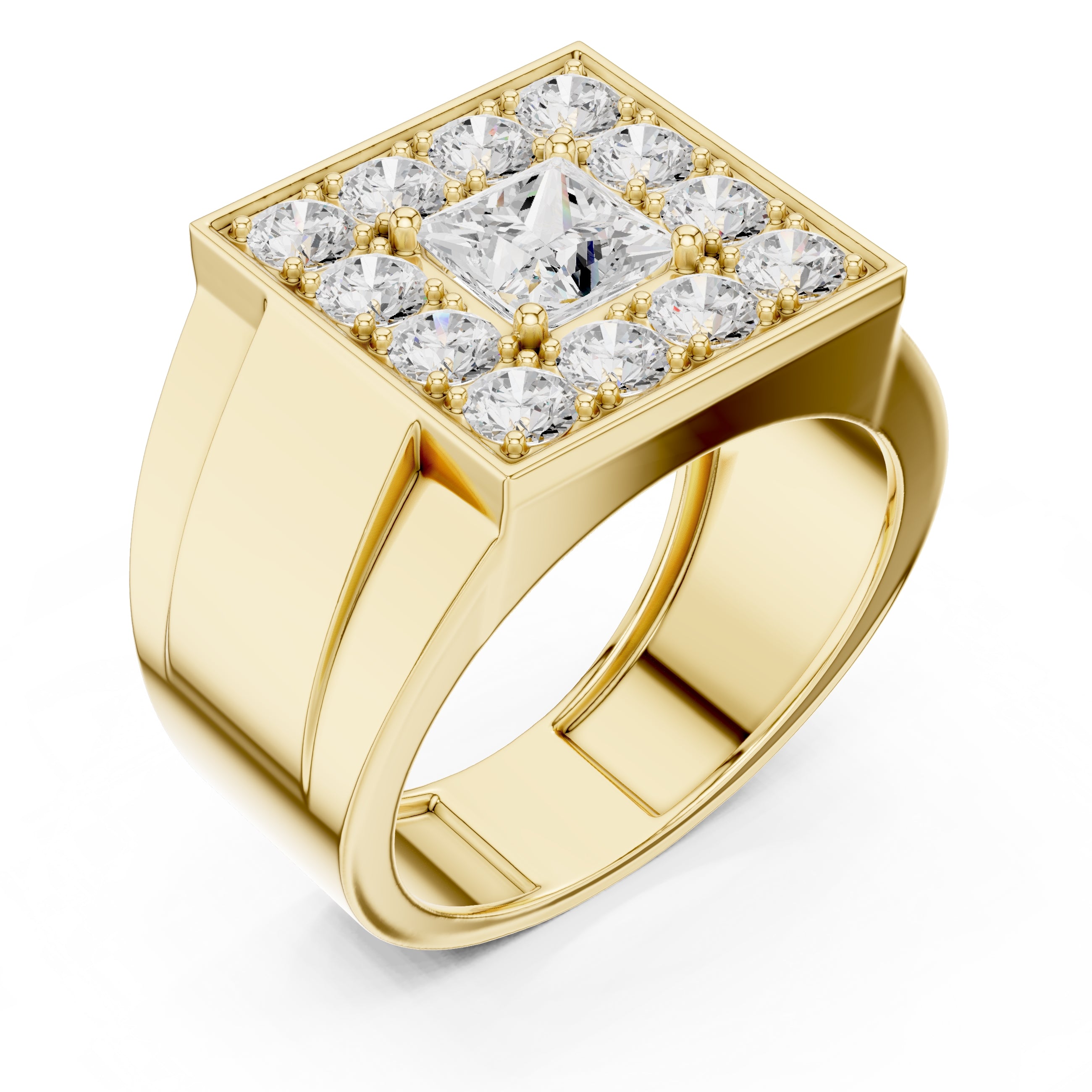 1.00 ct Dynasty Halo Ring 1ct Yellow Gold