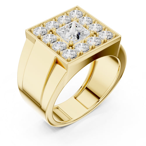 1.00 ct Dynasty Halo Ring 1ct Yellow Gold