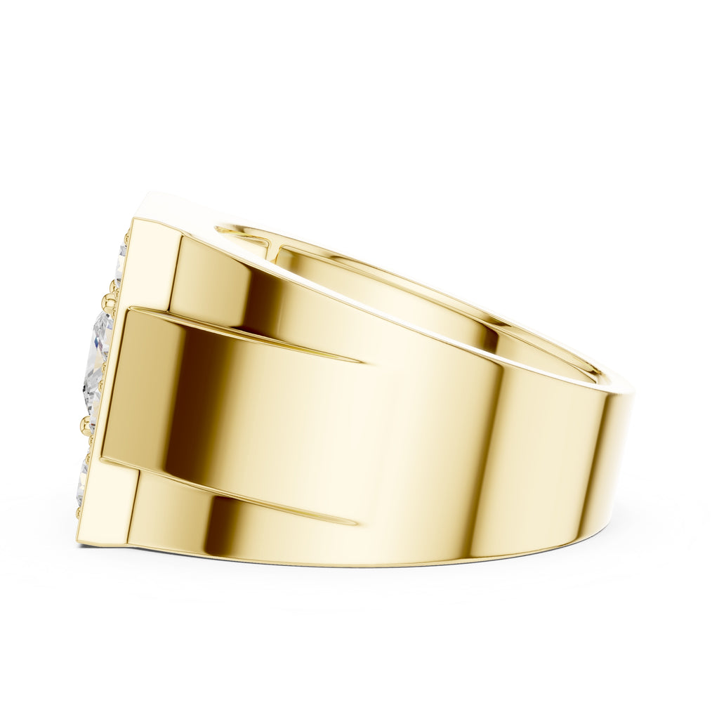 1.00 ct Dynasty Halo Ring 1ct Yellow Gold