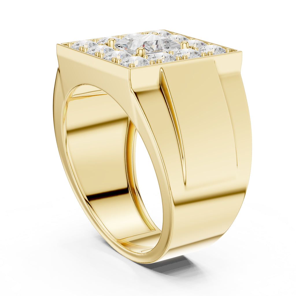 1.00 ct Dynasty Halo Ring 1ct Yellow Gold
