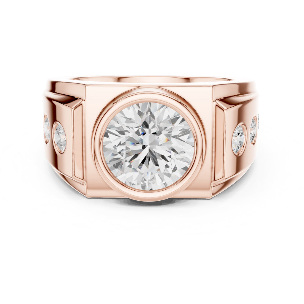 3.00 ct Titan Bezel Ring 3ct Rose Gold