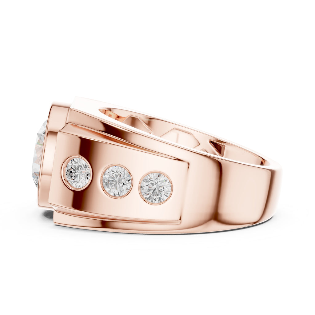 3.00 ct Titan Bezel Ring 3ct Rose Gold