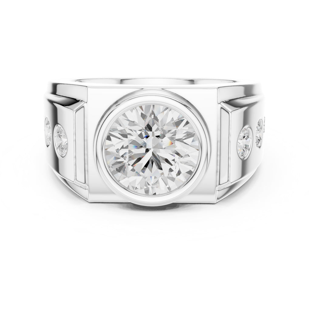 3.00 ct Titan Bezel Ring 3ct White Gold