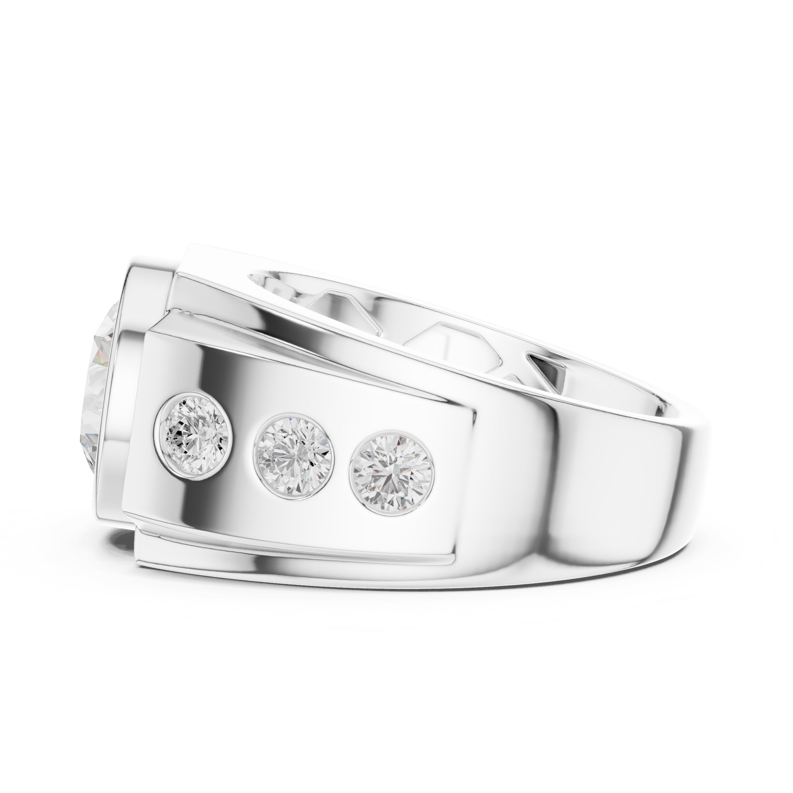 3.00 ct Titan Bezel Ring 3ct White Gold