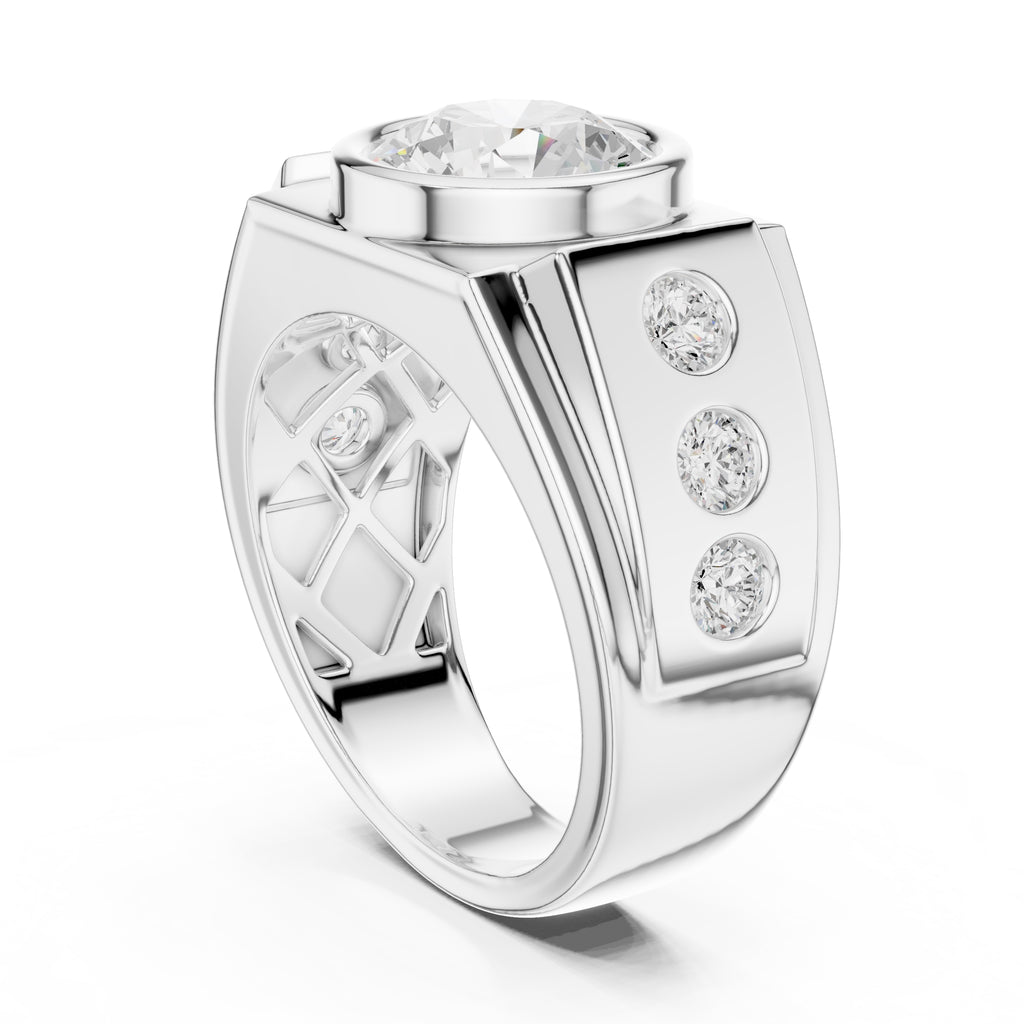 3.00 ct Titan Bezel Ring 3ct White Gold