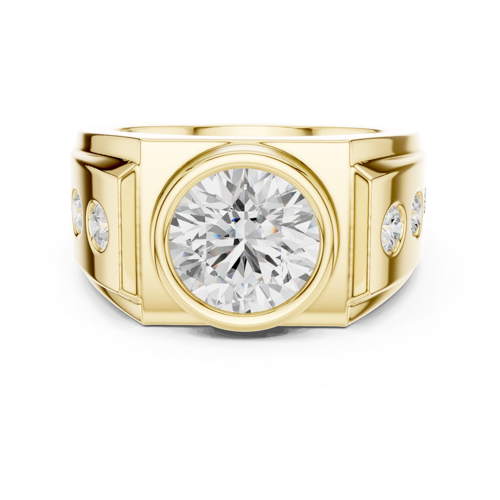 3.00 ct Titan Bezel Ring 3ct Yellow Gold