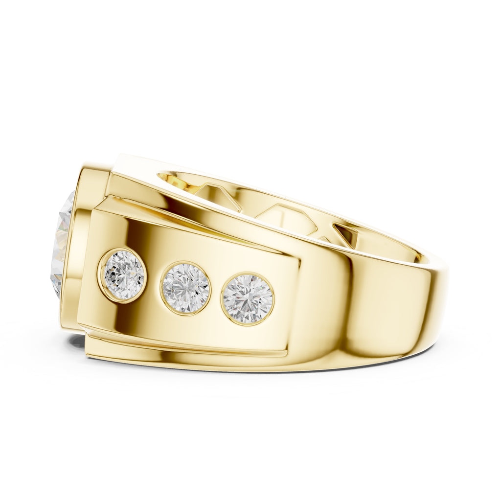 3.00 ct Titan Bezel Ring 3ct Yellow Gold