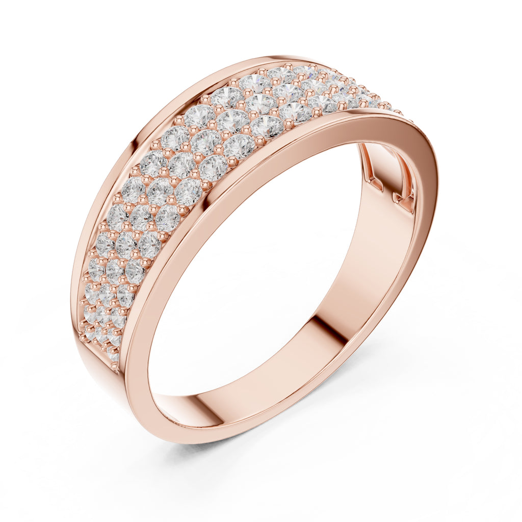 The Trinity Pavé Band Rose Gold
