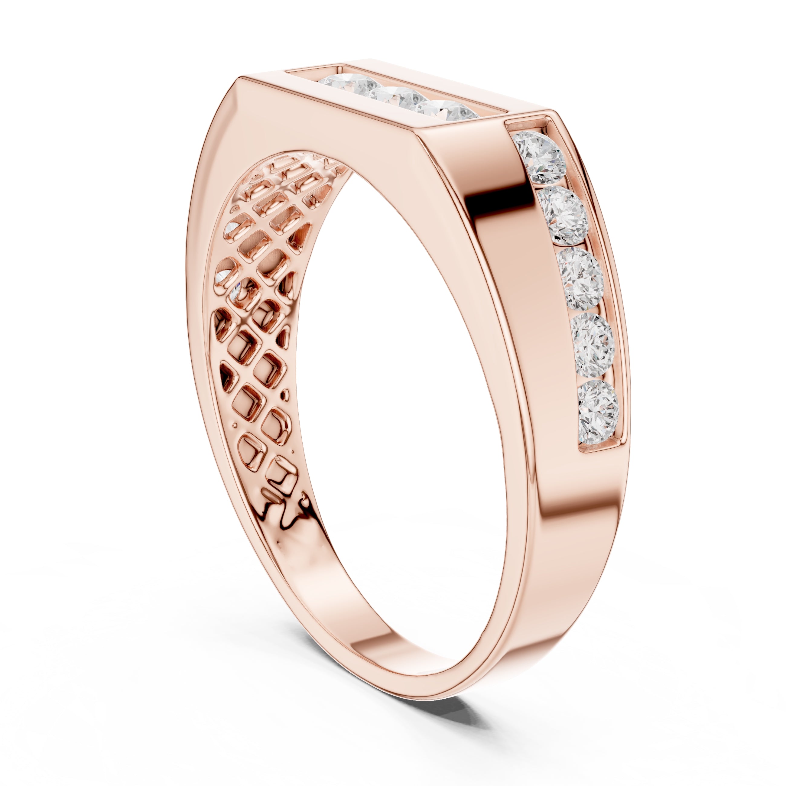 The Vertex Channel Band Rose Gold