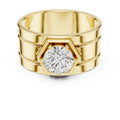 1.50 ct Hexa-Crown Solitaire Ring 1.5ct Yellow Gold