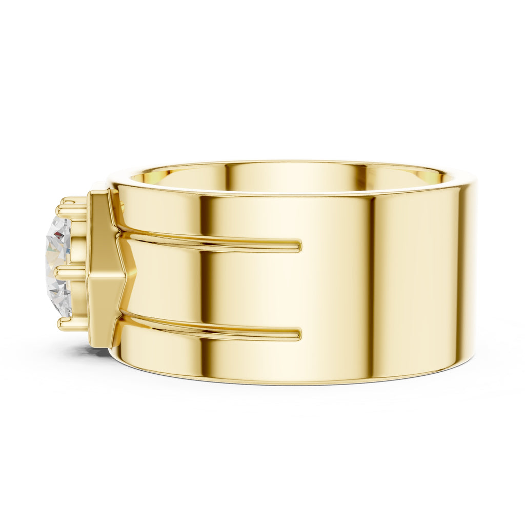 1.50 ct Hexa-Crown Solitaire Ring 1.5ct Yellow Gold