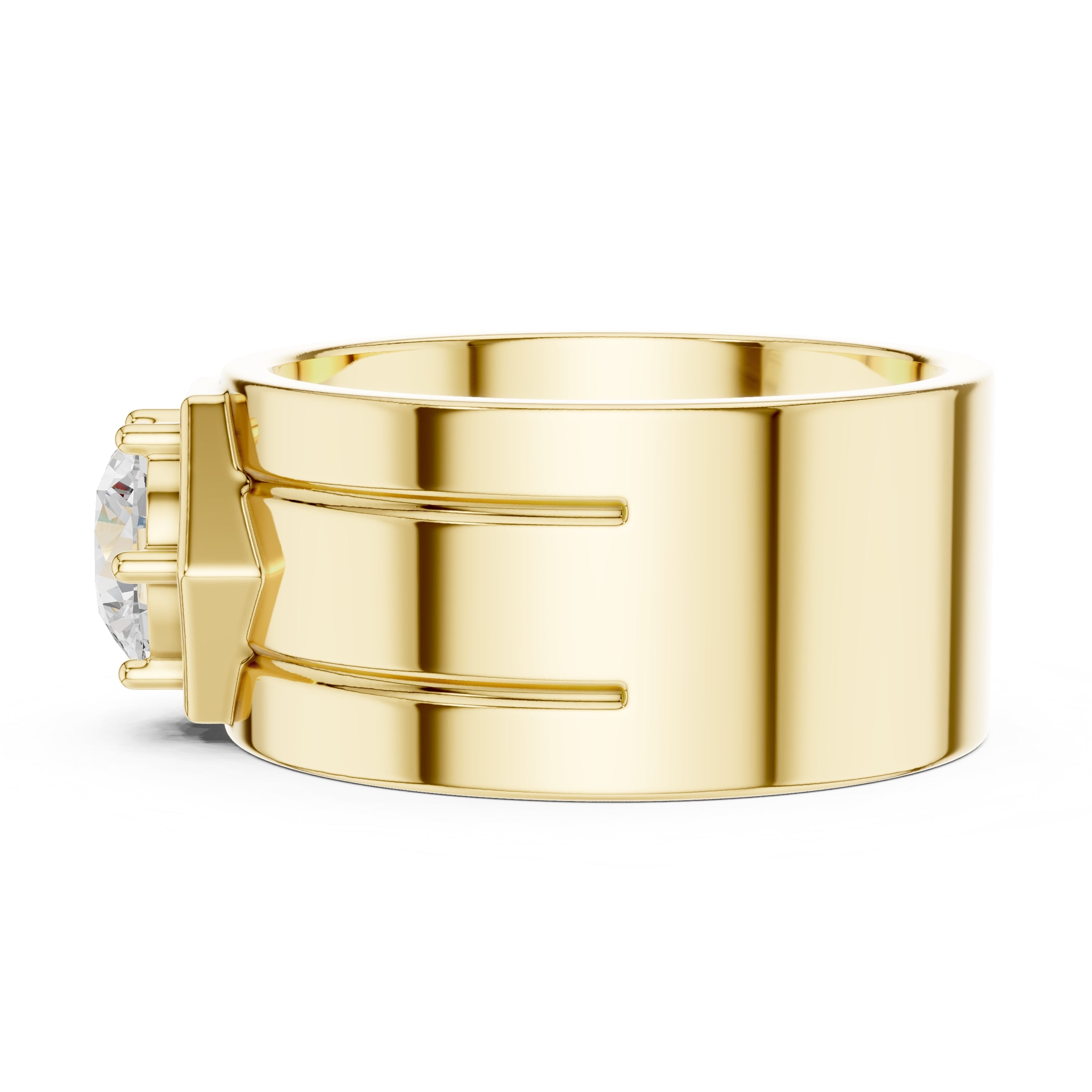 1.50 ct Hexa-Crown Solitaire Ring 1.5ct Yellow Gold