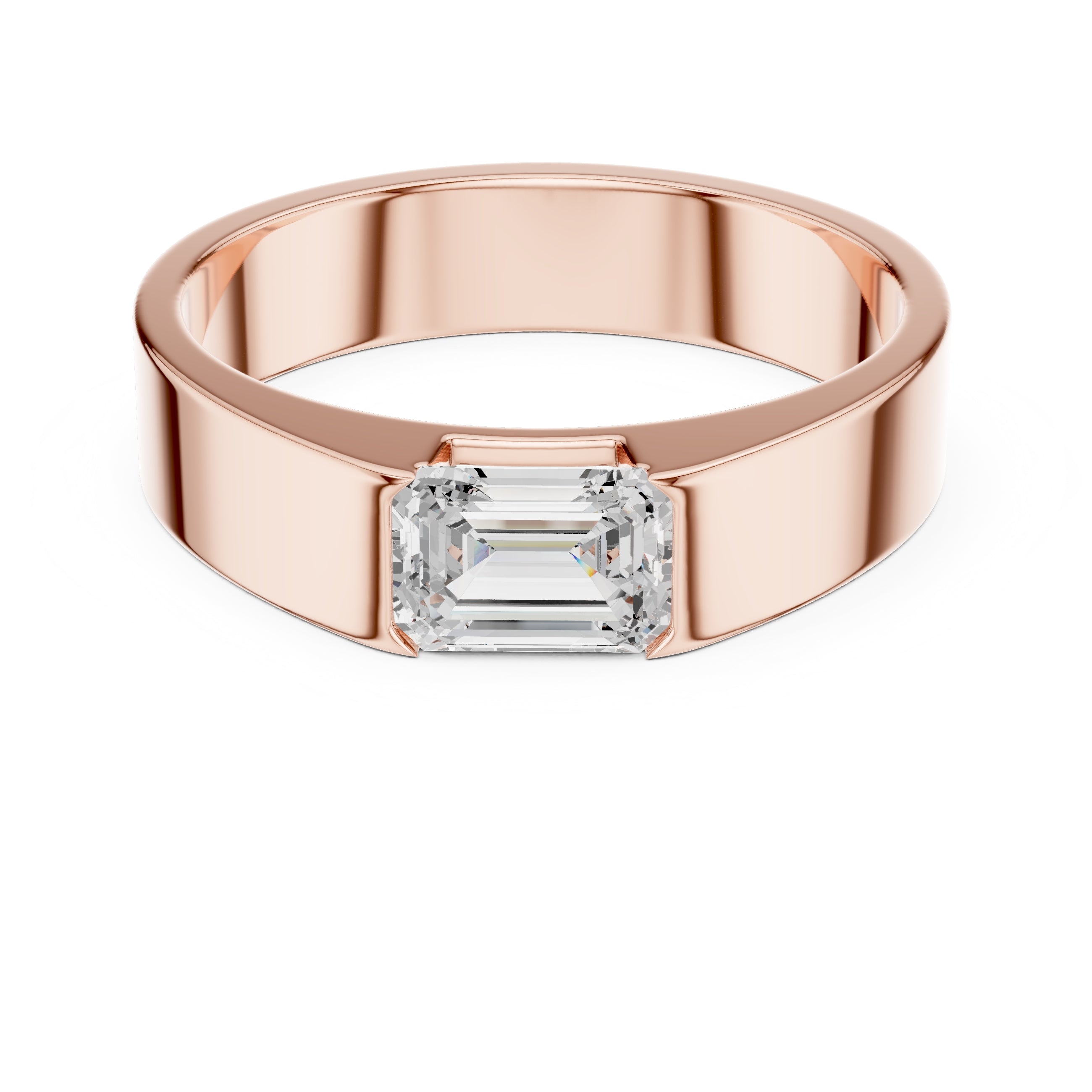 1.00 ct Horizon Emerald-Cut Band 1ct Rose Gold