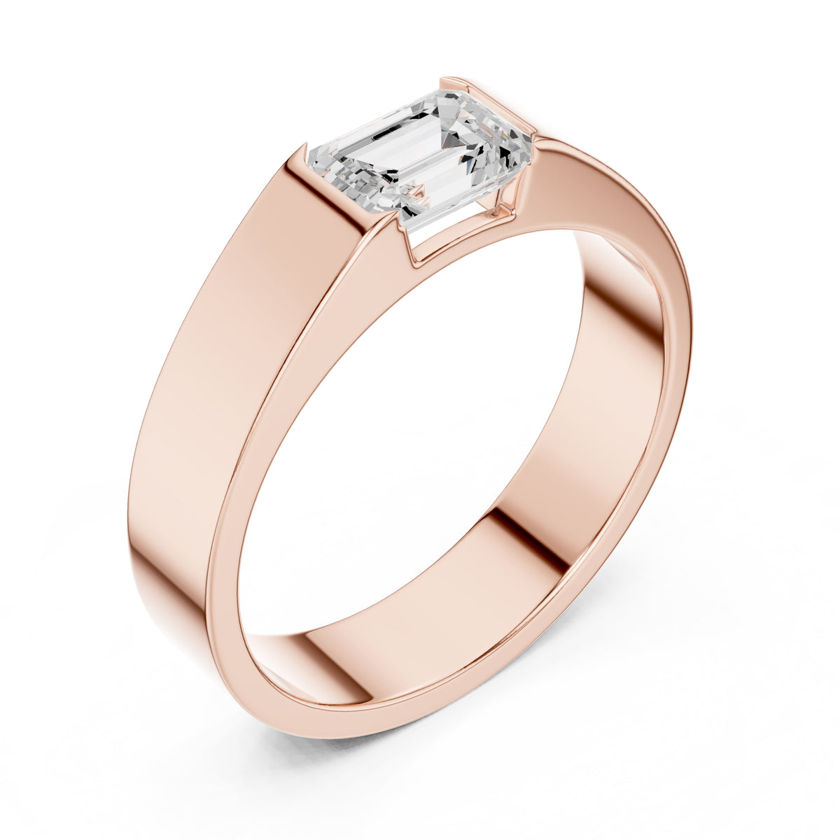 1.00 ct Horizon Emerald-Cut Band 1ct Rose Gold