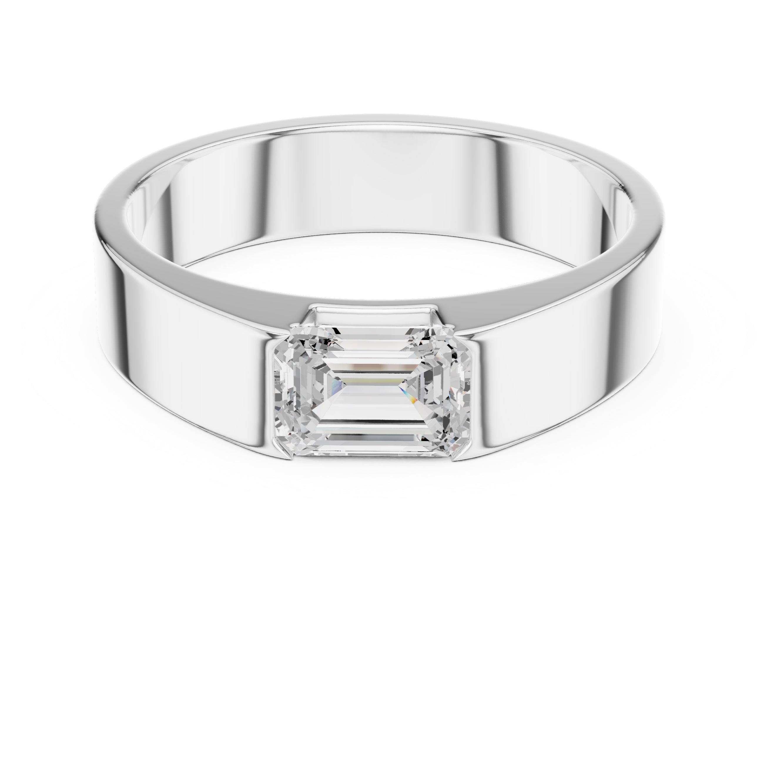 1.00 ct Horizon Emerald-Cut Band 1ct White Gold