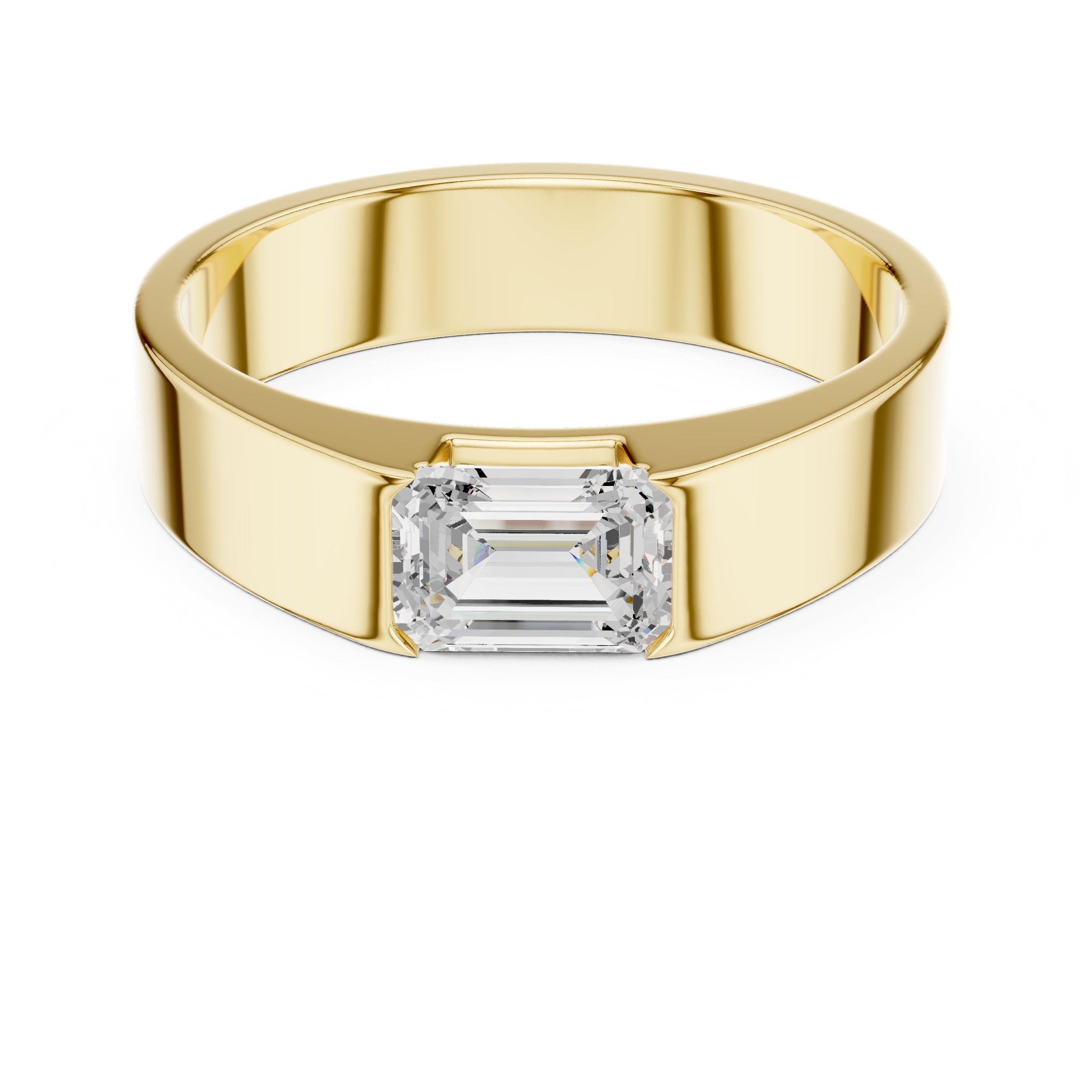 1.00 ct Horizon Emerald-Cut Band 1ct Yellow Gold