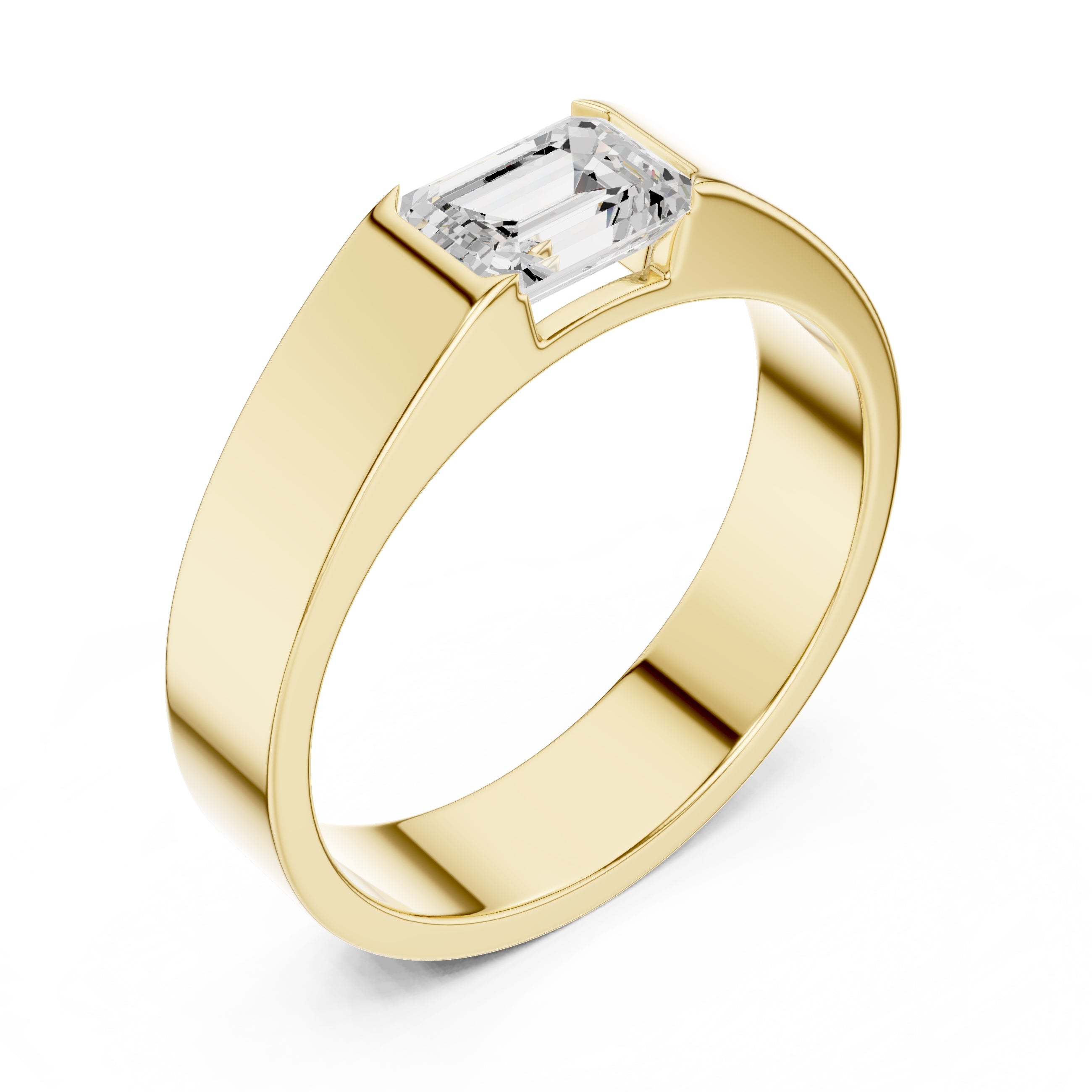1.00 ct Horizon Emerald-Cut Band 1ct Yellow Gold