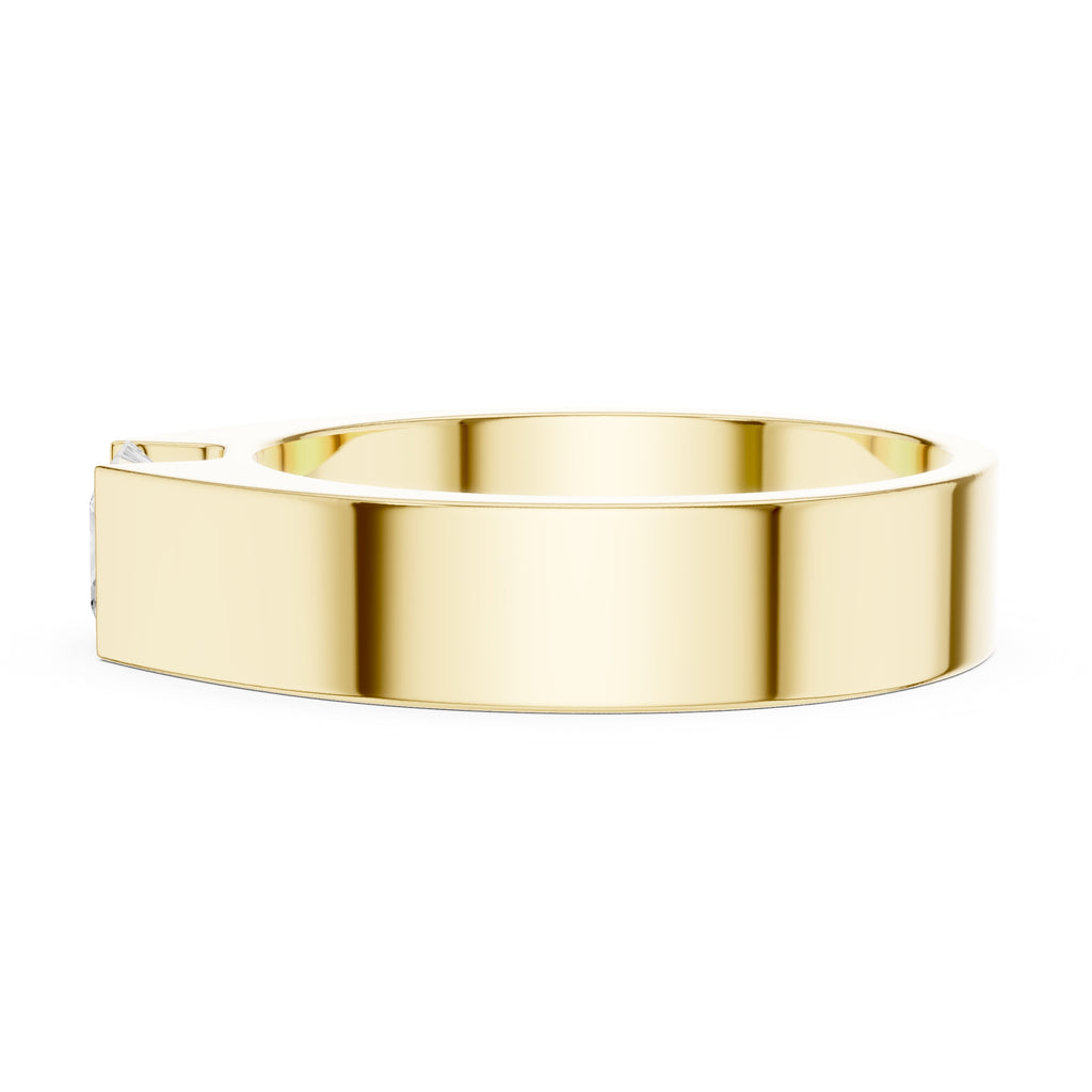1.00 ct Monolith Princess-Cut Band 1ct Yellow Gold