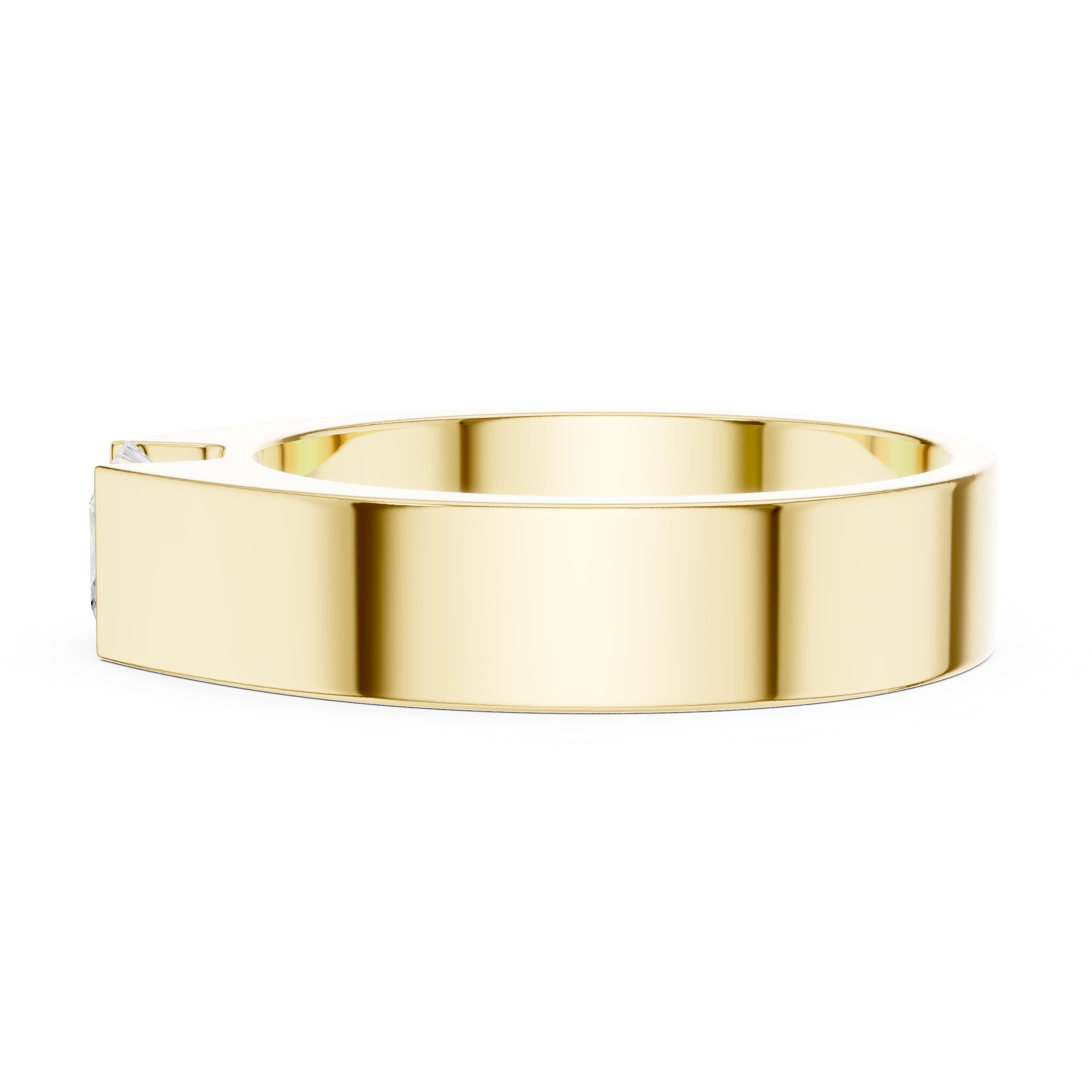 1.00 ct Monolith Princess-Cut Band 1ct Yellow Gold