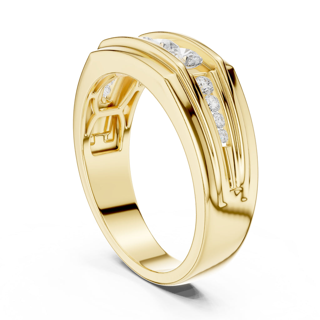 The Cascade Channel Band Yellow Gold