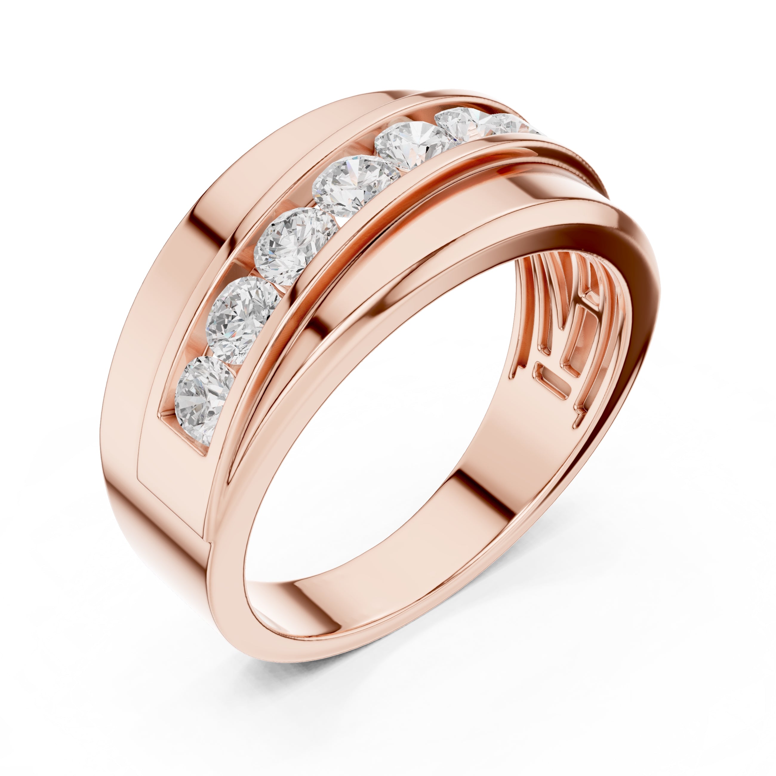 The Horizon Channel Ring Rose Gold