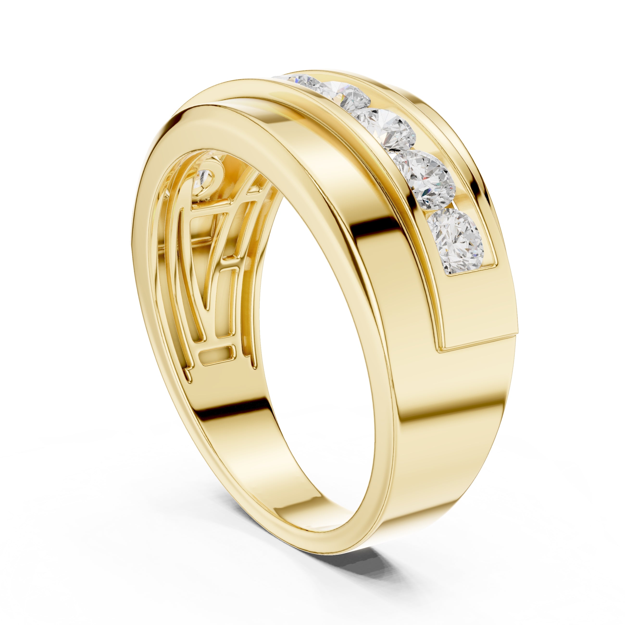 The Horizon Channel Ring Yellow Gold